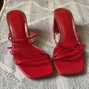PAIGE Red Strappy Heels